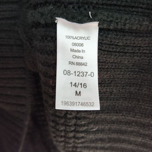 Roaman's Sweater Women's 14/16 Black Pearl Accents Cable Knit Pullover Crew - Picture 8 of 9